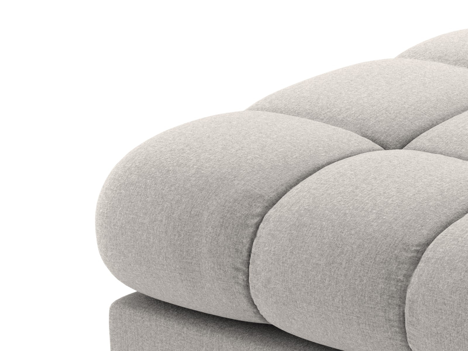 Cosmopolitan Design - Divano panoramico "Bali" 7 posti in tessuto strutturato grigio chiaro 