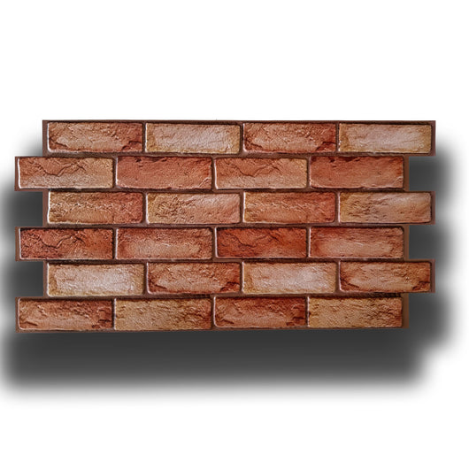 pacchi da 10 o 20 Pannelli 3D Rivestimento a parete in PVC effetto MATTONI COTTO 96x48cm Realistici, isolanti - Pacco da 20 pannelli 96x48cm
