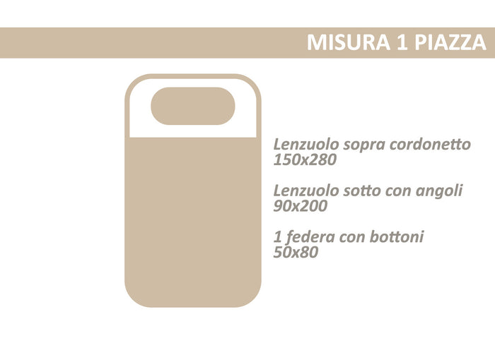 Completo Lenzuola Letto 100% Cotone Made In Italy Disegno Padel - Singolo - Grigio