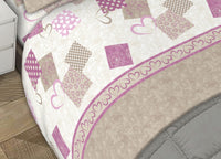 Completo Lenzuola 100% Cotone Made Italy Disegno Style C.N - Matrimoniale - Tortora