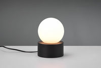 COUNTESS LAMPADA DA TAVOLO BASE IN METALLO NERO CON VETRO BIANCO ACCENSIONE TOUCH H. 17CM 1 LUCE ATTACCO E14