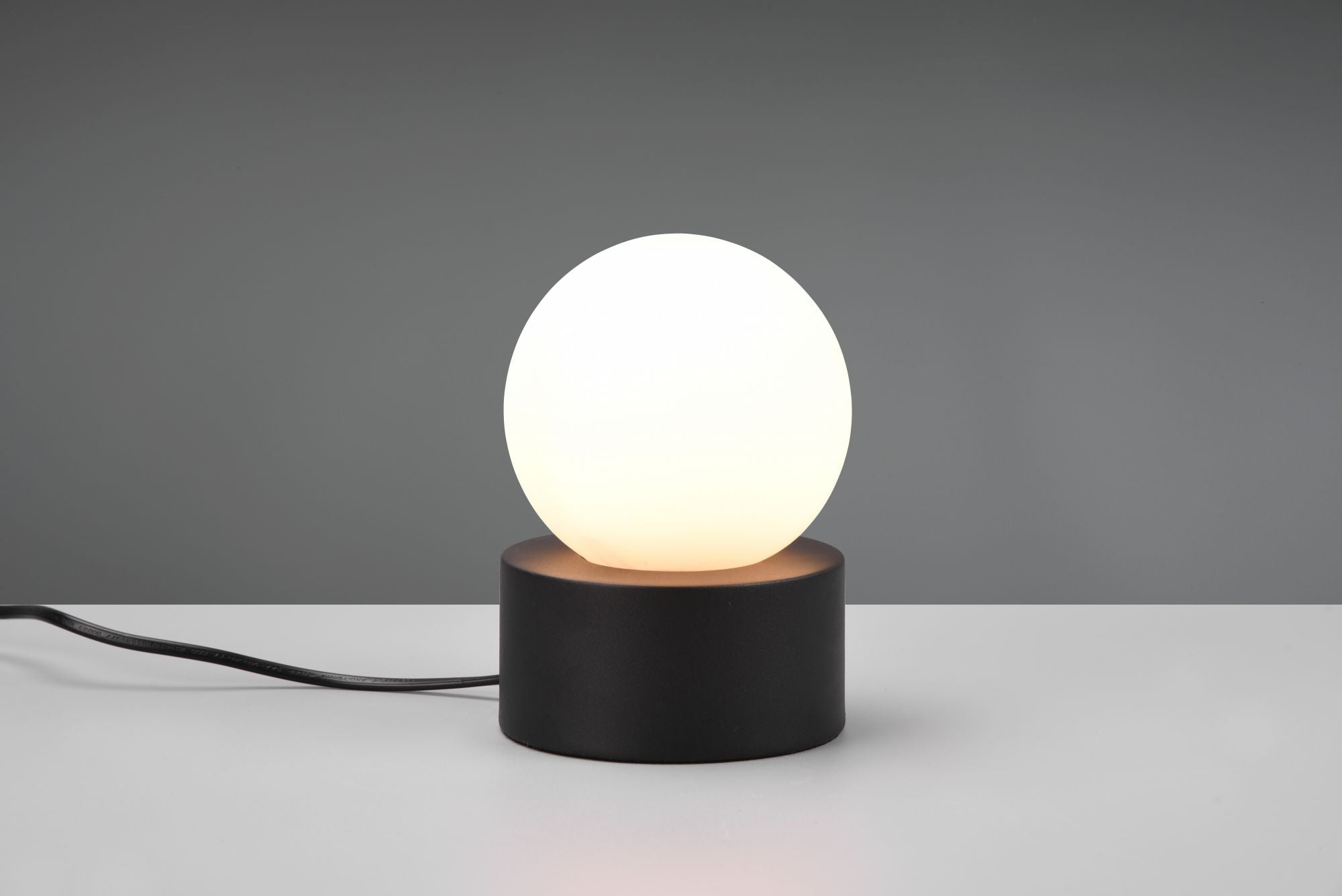 COUNTESS LAMPADA DA TAVOLO BASE IN METALLO NERO CON VETRO BIANCO ACCENSIONE TOUCH H. 17CM 1 LUCE ATTACCO E14