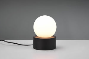 COUNTESS LAMPADA DA TAVOLO BASE IN METALLO NERO CON VETRO BIANCO ACCENSIONE TOUCH H. 17CM 1 LUCE ATTACCO E14