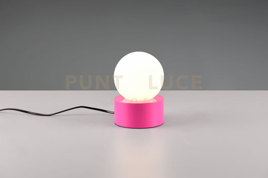 COUNTESS LAMPADA DA TAVOLO BASE IN METALLO ROSA CON VETRO BIANCO ACCENSIONE TOUCH H. 17CM  1 LUCE ATTACCO E14