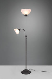 COUNTRY PIANTANA CON LAMPADA LETTURA ANTIC CURVA+VE H.184CM 2 LUCI ATTACCO E14-E27