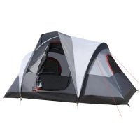 Tenda da campeggio per 2-3 persone, impermeabile, con finestre a doppio strato in rete, 355 x 190 x 170 cm, grigio