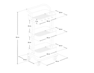 Carrellino cucina portaoggetti carrellino con ruote salvaspazio – Leo