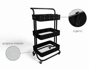 Carrellino cucina portaoggetti carrellino con ruote salvaspazio – Leo