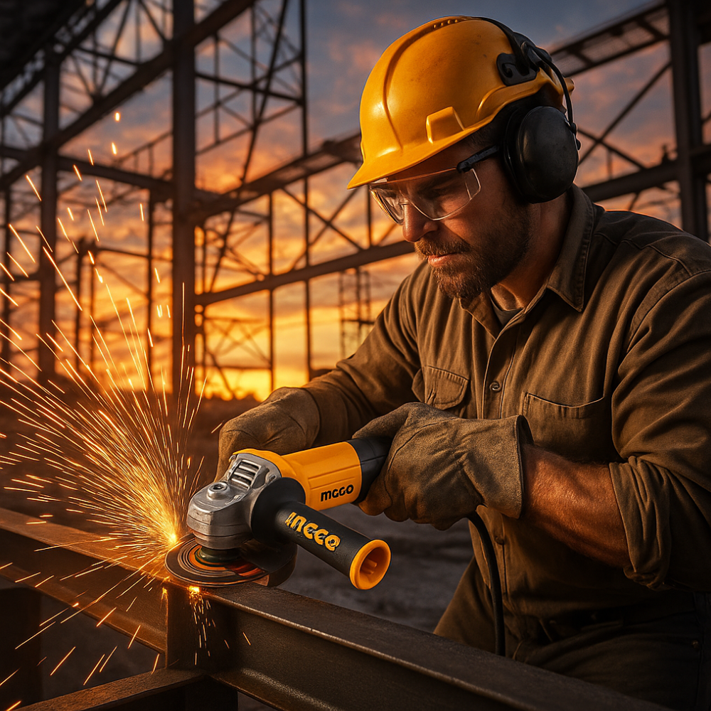 Smerigliatrice angolare 115 mm 950w 10 dischi valigetta preparazione superfici