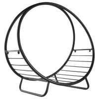 Portalegna in Metallo per Interni ed Esterni per Camino, Porta Legna da Interno con Forma a Cesto, 45x29.5x47cm, Nero