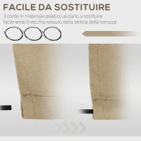 Telo di Ricambio per Tenda a Bracci in Poliestere Anti UV da 4x2.5m, Beige