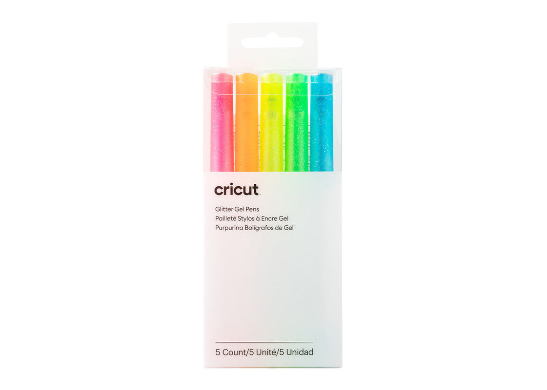 Cricut, set 5 penne¬†gel¬† GLITTER NEON Multicolore 0,8 mm¬†