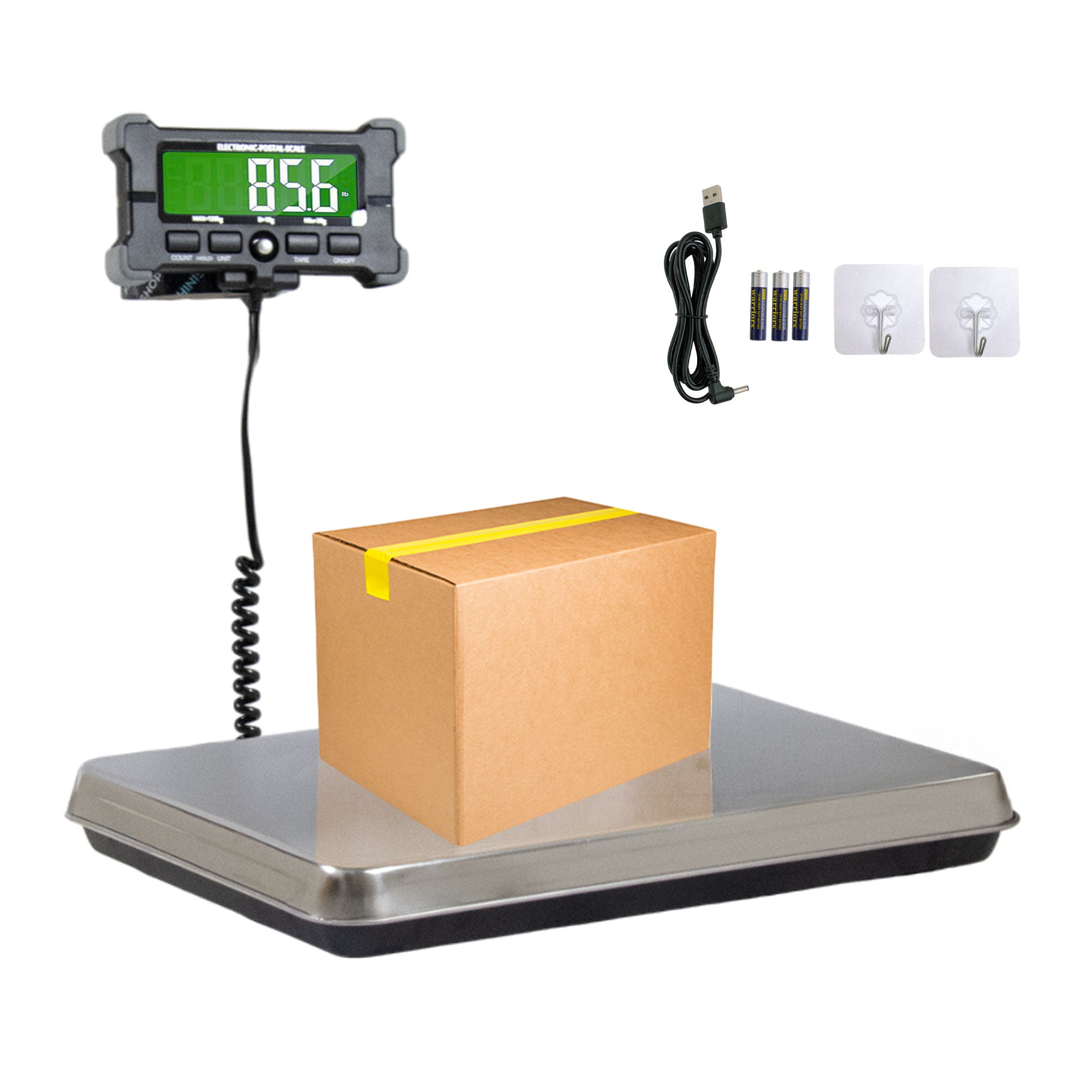 Denagram - Bilancia Industriale Pesa Pacchi 120Kg con Display LCD a Batteria e USB