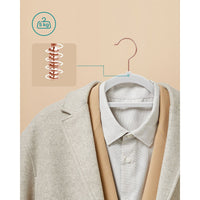 Set di 30 grucce in velluto antiscivolo con ganci girevoli color oro rosa lunghezza 45 cm per cappotti abiti pantaloni cravatte bianco 12_0005077