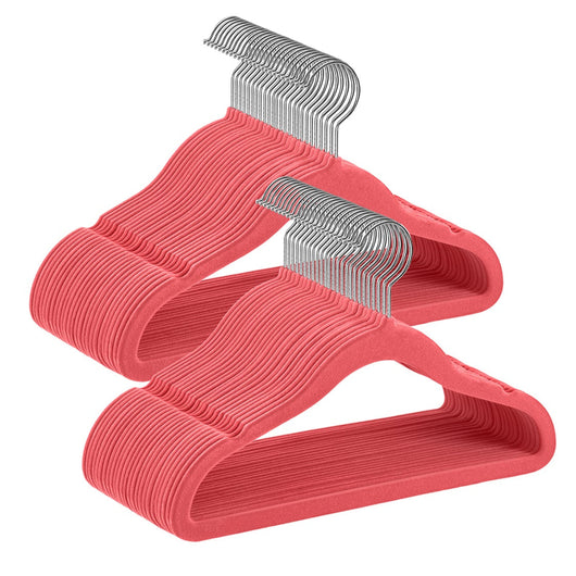 Grucce per bambini set da 50 in velluto con ganci antiscivolo color oro rosa modello per bambini per gonne vestiti pantaloni t-shirt rosso 12_0005103