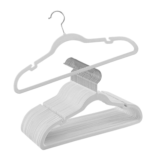 Grucce in velluto set da 30 pezzi antiscivolo con tacche barra per pantaloni gancio girevole a 360° salvaspazio spessore 06 cm lunghezza 43 cm grigio 12_0005080