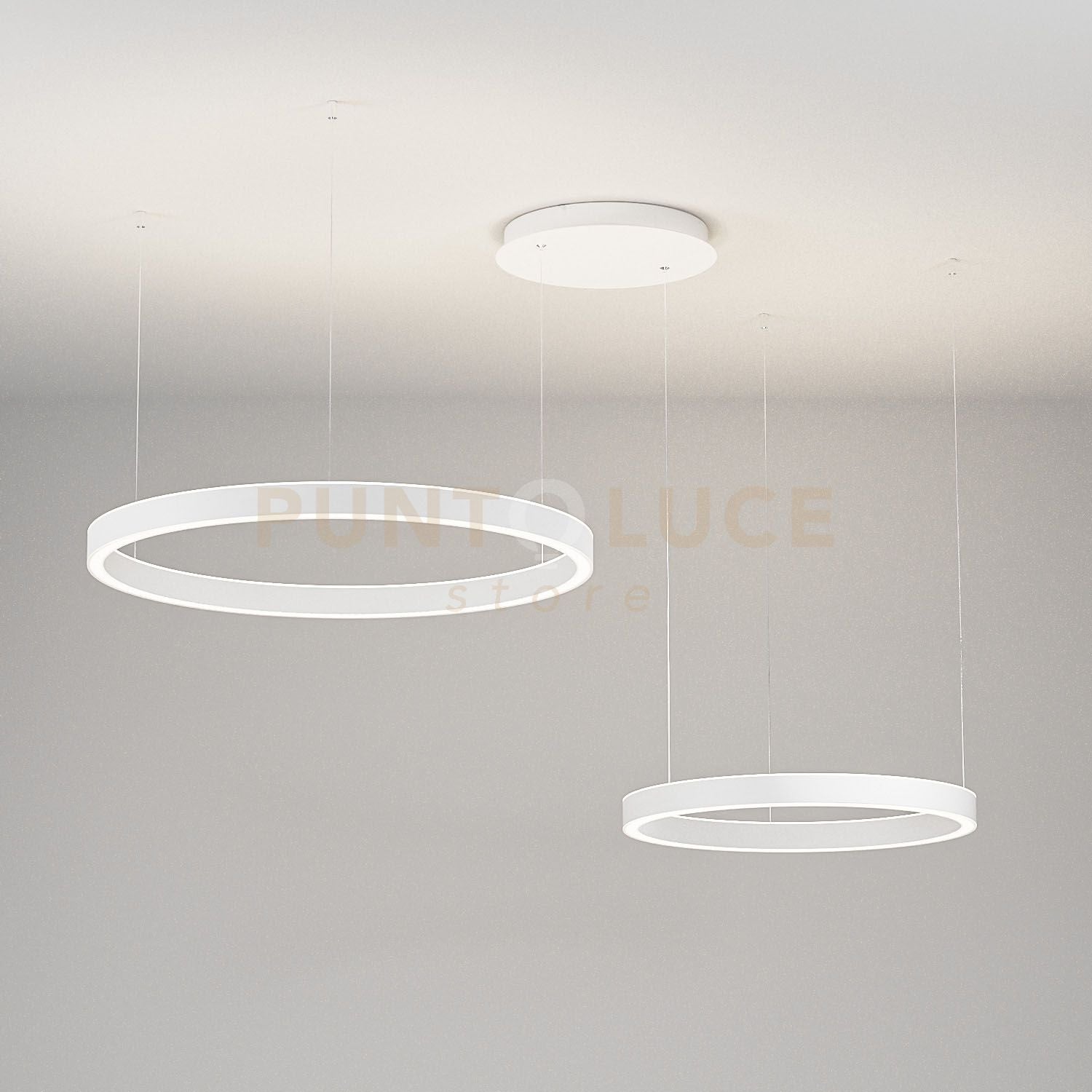 CRISEIDE SS/2D - SOSPENSIONE BIANCA A LED 3000K 4000LM 75W(35W+840W) DIMMERABILE