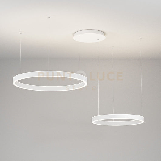 CRISEIDE SS/2D - SOSPENSIONE BIANCA A LED 3000K 4000LM 75W(35W+840W) DIMMERABILE