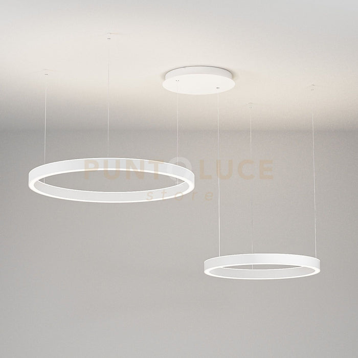 CRISEIDE SS/2D - SOSPENSIONE BIANCA A LED 3000K 4000LM 75W(35W+840W) DIMMERABILE