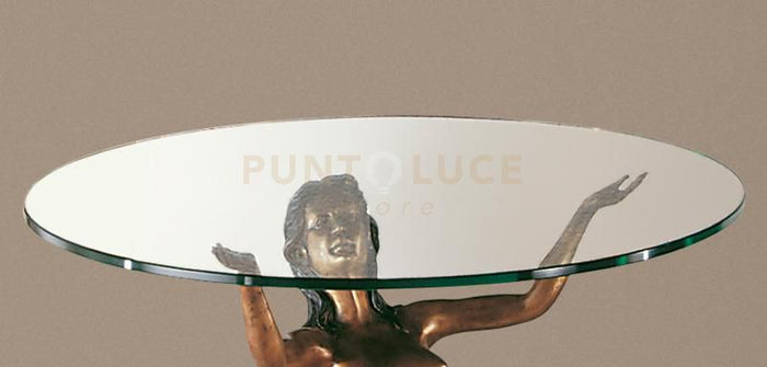 BRONZE Solo cristallo trasparente Ø 60 x SP 1,2 cm PER ARTICOLO B452 Tavolino in bronzo senza cristallo