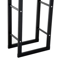 Homcom Porta Legna per Casa e Giardino in Ferro Nero, 60x25x100cm