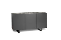 Pegaso - Credenza a 3 ante (150 x 45 x H 85 cm) in ceramica grigio scuro