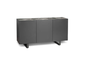 Pegaso - Credenza a 3 ante (150 x 45 x H 85 cm) in ceramica grigio scuro