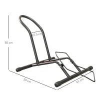 Cavalletto Portabici per Pneumatici < 8.5 cm in Acciaio, 59x41x38 cm, Nero