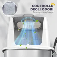 Lettiera per Gatti Chiusa a 2 Ingressi con Deodorante e Paletta, 52.4x41.3x39.8 cm, Bianco