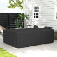Copertura per mobili da giardino in tessuto Oxford impermeabile anti-UV, 222 x 155 x 67 cm, Nero