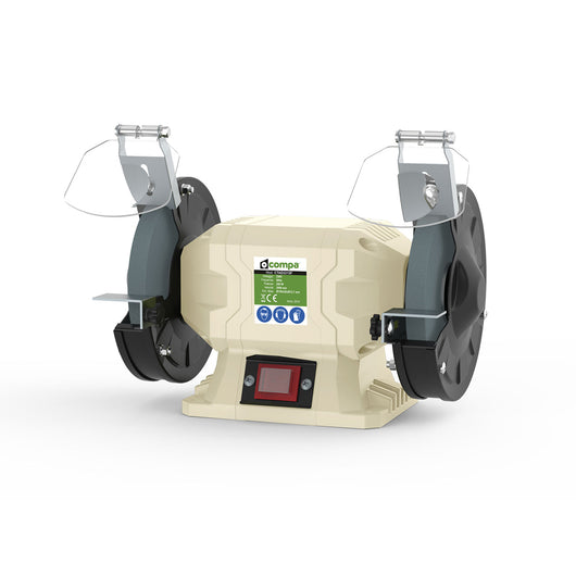 SMERIGLIATRICE DOPPIA MOLA DA BANCO LEVIGATRICE 250W 2 DISCHI Ø150mm COMPA CTAD3215F