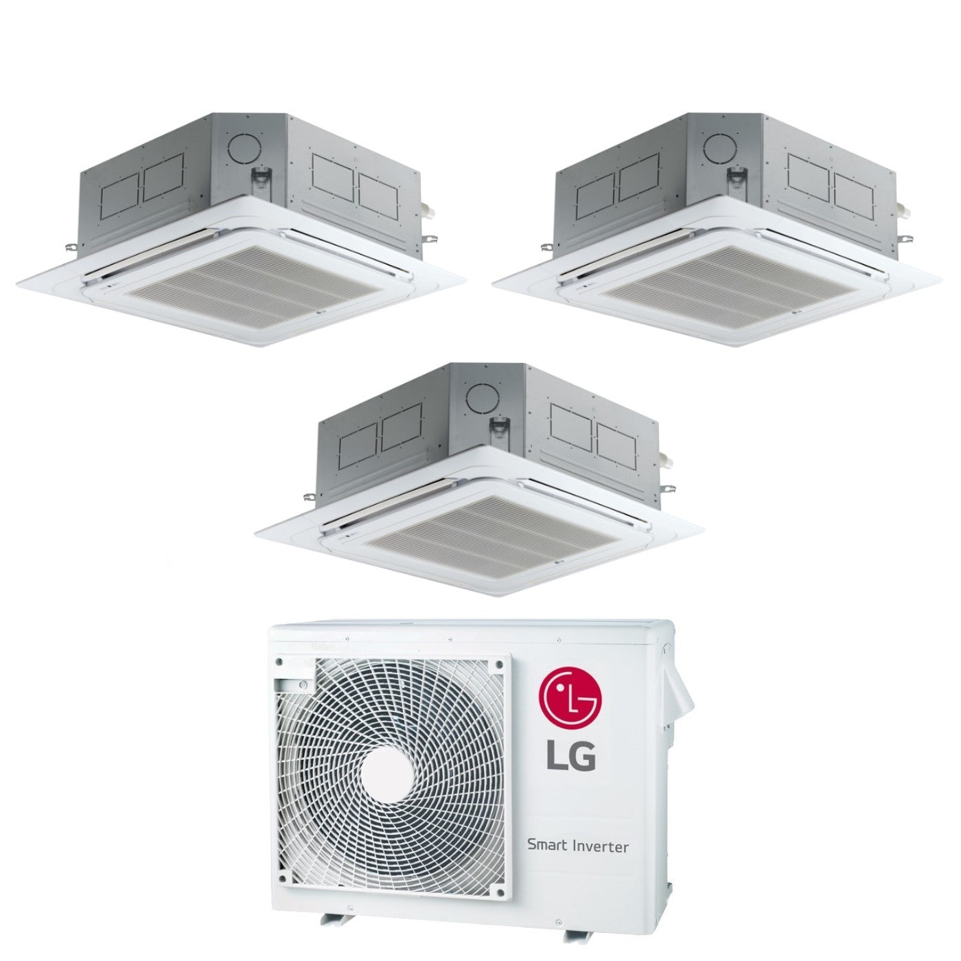 Climatizzatore Condizionatore LG Trial Split Inverter a Cassetta 12+12+12 con MU3R21 R-32 Wi-Fi Optional 12000+12000+12000 con Griglia Inclusa