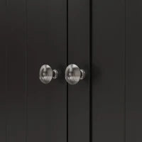 Armadio Dispensa Cucina con 2 Ante e 16 Ripiani Regolabili 60x30x104cm Nero