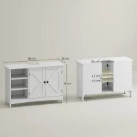 kleankin Mobile Sotto Lavabo Bagno con Armadietto a 2 Ante e 3 Ripiani Aperti in Legno, 90x30x60cm, Bianco