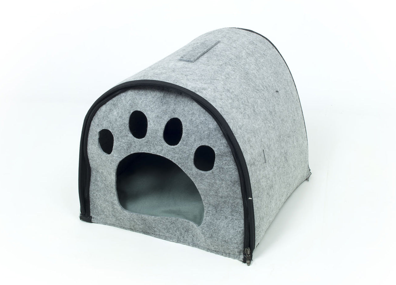 Cuccia Con Cuscino Per Animali Domestici Modello Impronte