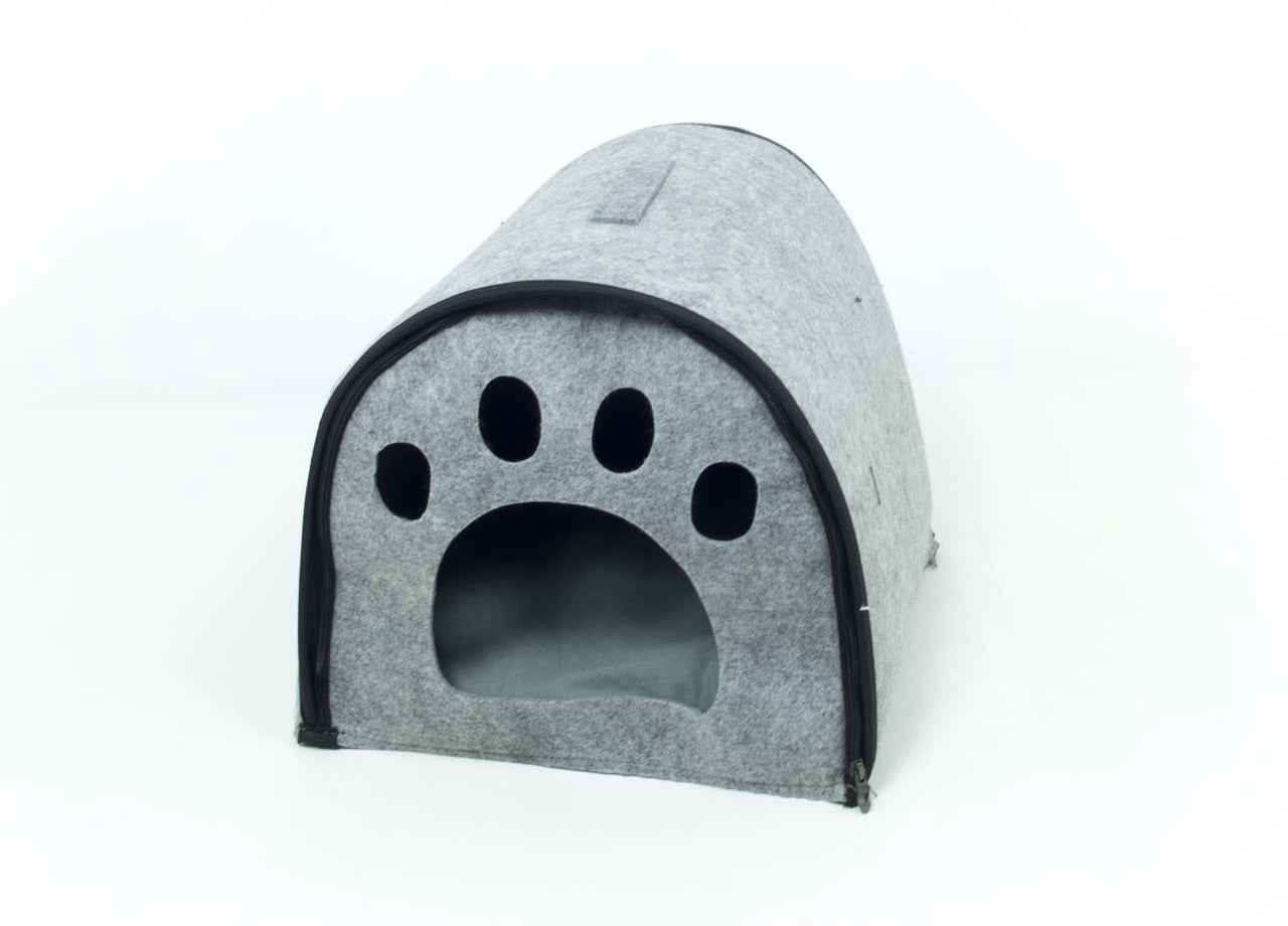 Cuccia Con Cuscino Per Animali Domestici Modello Impronte