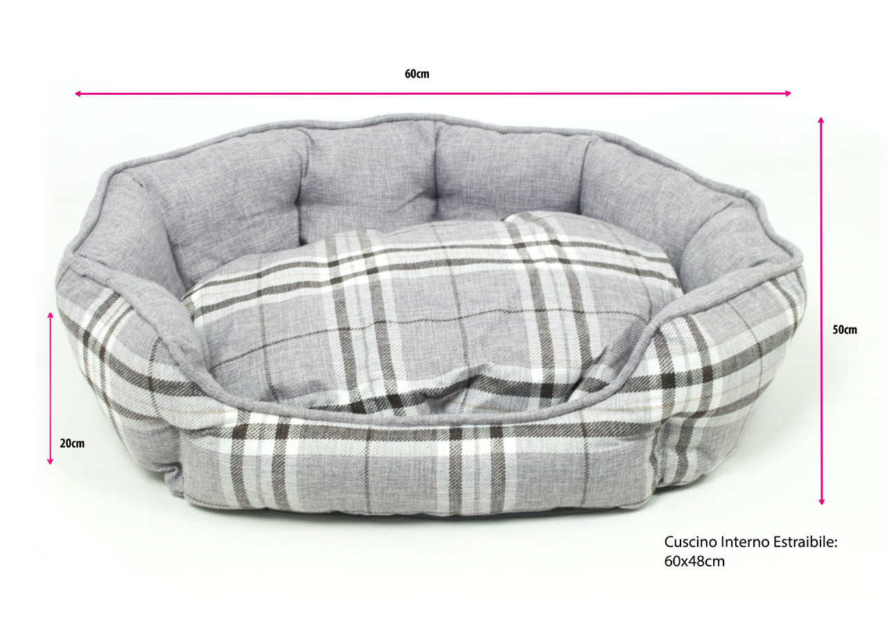 Cuscino Per Animali Domestici Con Retro Antiscivolo Modello Tartan