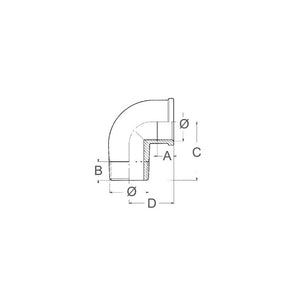 CURVA M-F IN BRONZO DA 2'