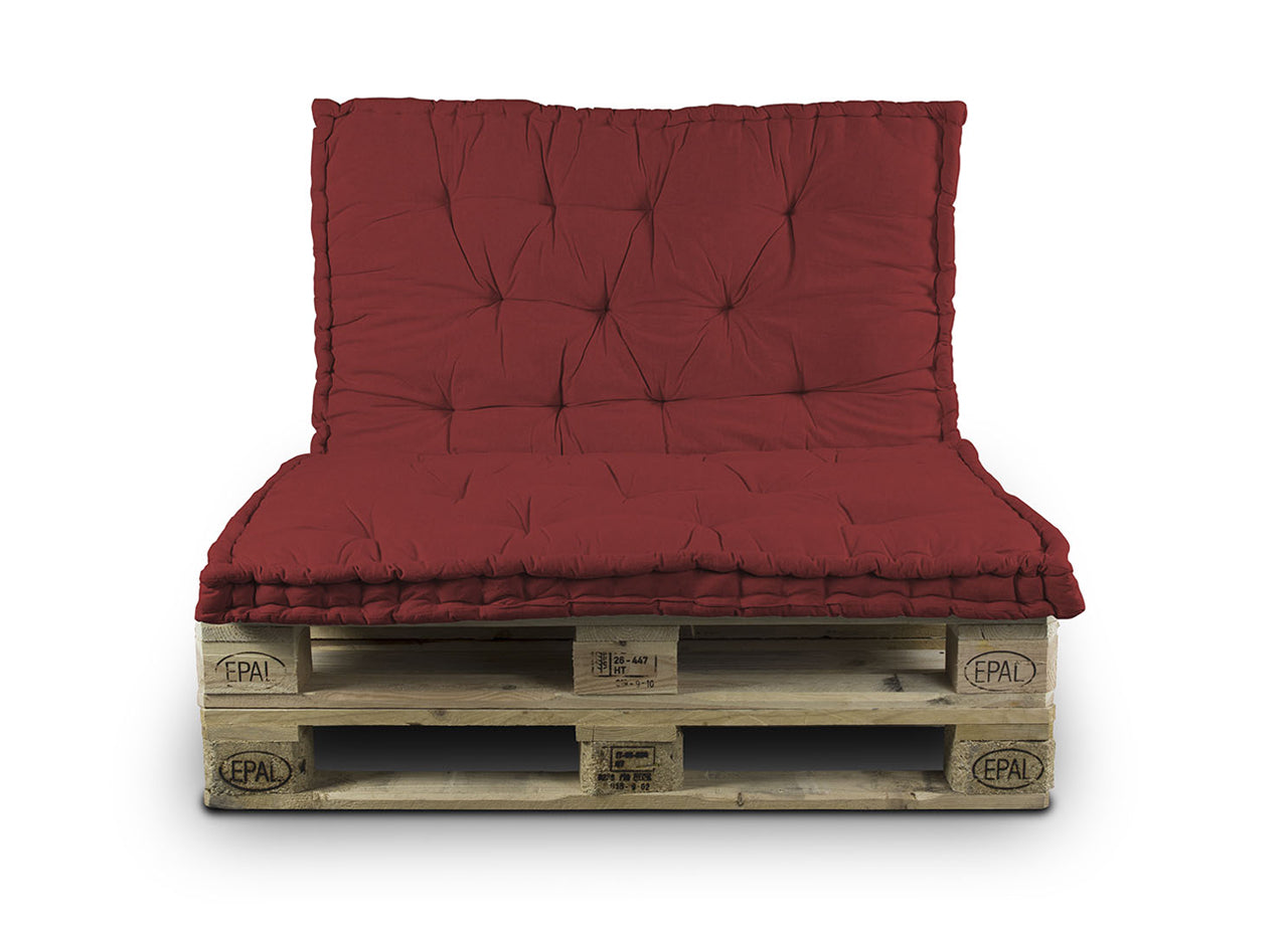 Cuscino Mattonella Per Seduta-Schienale Divani Pallet Cuscino Per Bancale - 60x60 - Bordeaux