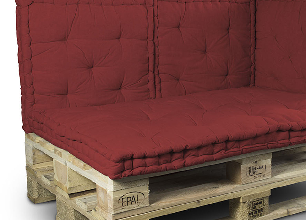 Cuscino Mattonella Per Seduta-Schienale Divani Pallet Cuscino Per Bancale - 60x60 - Bordeaux