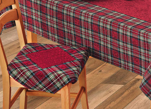 Set Cuscini Coprisedia Imbottiti Cinigliati Sfoderabili Modello Tartan Bordeaux