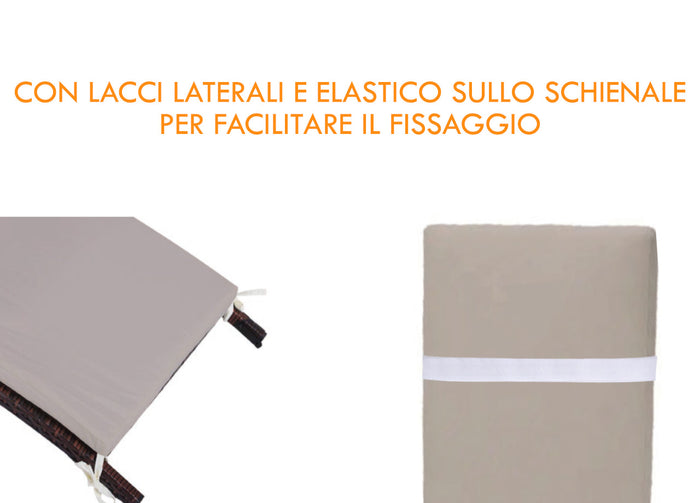 Materassino Cuscino Per Lettino Sole Spiaggia Con Poggiapiedi Sdraio Piscina Garden - Materassino - Tortora TU