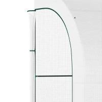 Serra da Giardino con Copertura in Plastica Anti-Raggi UV a 3 Piani con Porte Avvolgibili, Bianco
