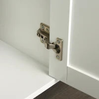 Carrello con Ruote Salvaspazio, Penisola Cucina in Legno Massiccio: 1 Cassetto, 1 Armadietto, 3 Ripiani e 4 Ruote, 107.5x48x89 cm