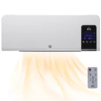 Termoventilatore da Parete Oscillatorio con Timer 12h e 2 Modalità di Riscaldamento, 54.5x12x21.5 cm, Bianco