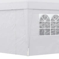 Gazebo Pieghevole 3x3 m con Altezza Regolabile, con Design Pop Up e Finestre, Bianco
