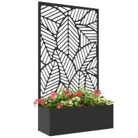 Fioriera con Frangivista a Griglia per Piante Rampicanti, Vaso da Fiori, 61L x 23P x 113A cm