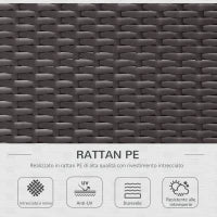 Salotto da Giardino in Rattan da 7 Pezzi con Tavolino e Divano Modulabile con Cuscini, Crema