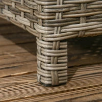 Set da giardino 4 pezzi con divano 2 posti, 1 poggiapiedi, 2 tavolini con cuscini, beige e marrone