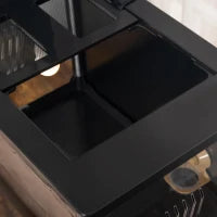 Terrario per Tartarughe di Terra e Rettili con Termometro 18-34℃, 60x40x40.5 cm, Nero